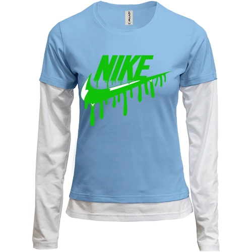 Жіночий лонгслів Комбі лого "Nike" з потіками