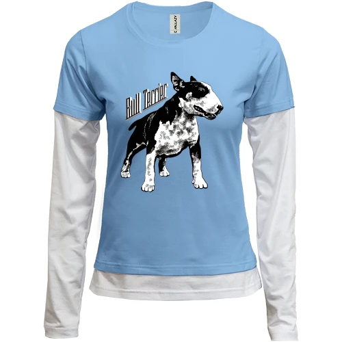 Женский лонгслив Комби с бультерьером "Bull Terrier"