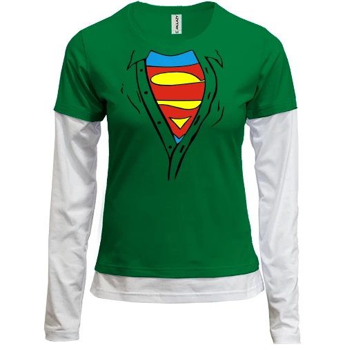Женский лонгслив Комби с секретом - Superman