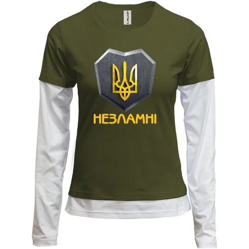 Женский лонгслив Комби с гербом Украины - Незламні