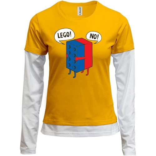 Женский лонгслив Комби, Желтый, "Lego?"