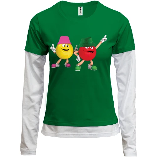 Женский лонгслив Комби "Стильные m&m's"