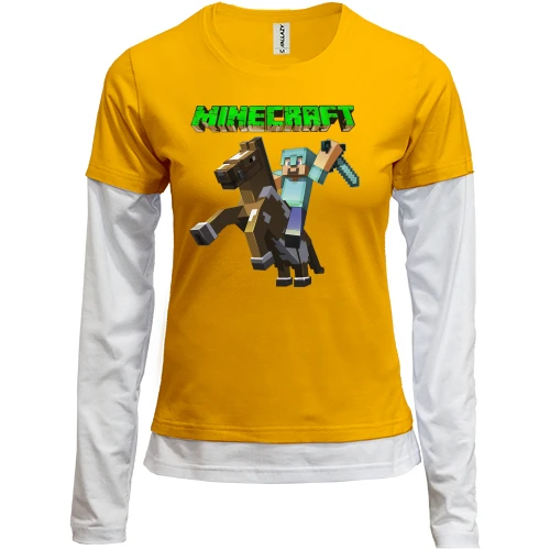 Женский лонгслив Комби "Minecraft Horse"