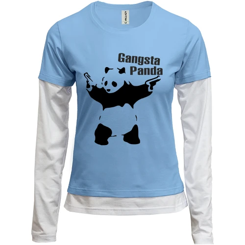 Женский лонгслив Комби Gangsta Panda