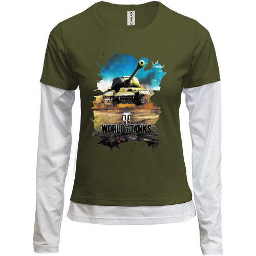 Женский лонгслив Комби с танком (World of tanks)
