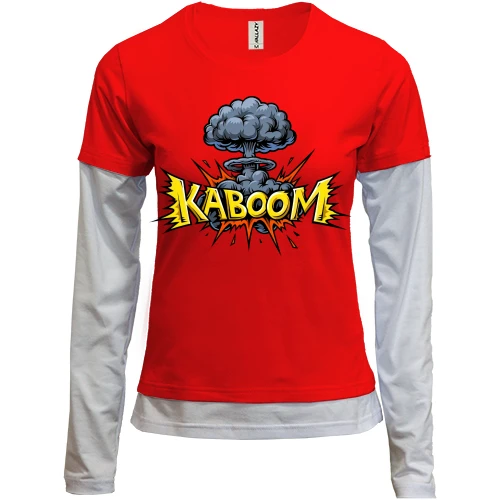 Женский лонгслив Комби с сердцем "Kaboom"