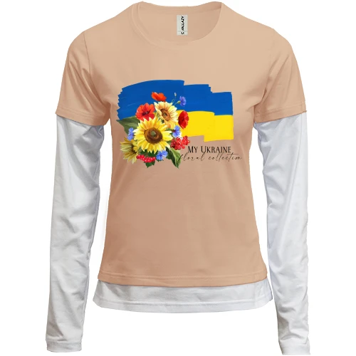 Женский лонгслив Комби "Украинская флора"