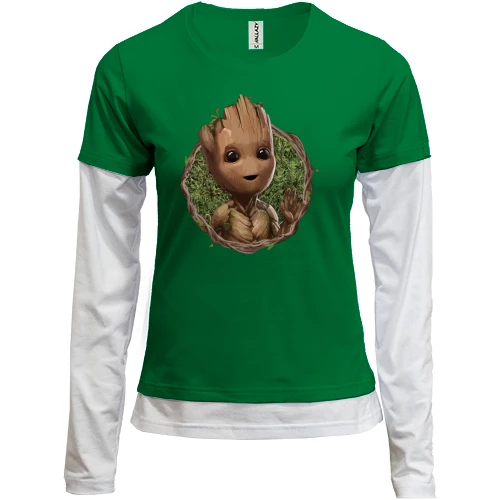 Женский лонгслив Комби "Groot" (Вартові Галактики)