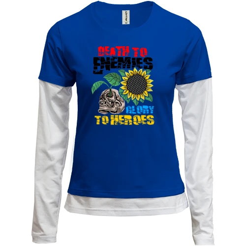 Женский лонгслив Комби "Death to enemies. glory to heroes"