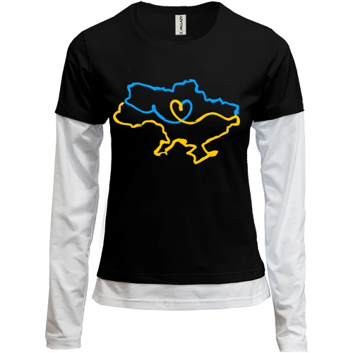 Женский лонгслив Комби "Украина с любовью"