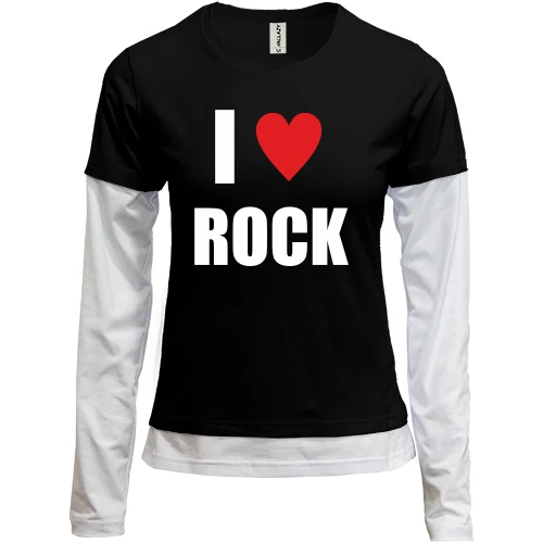 Женский лонгслив Комби I love Rock
