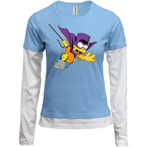 Женский лонгслив Комби, синий, Simpson-Batman