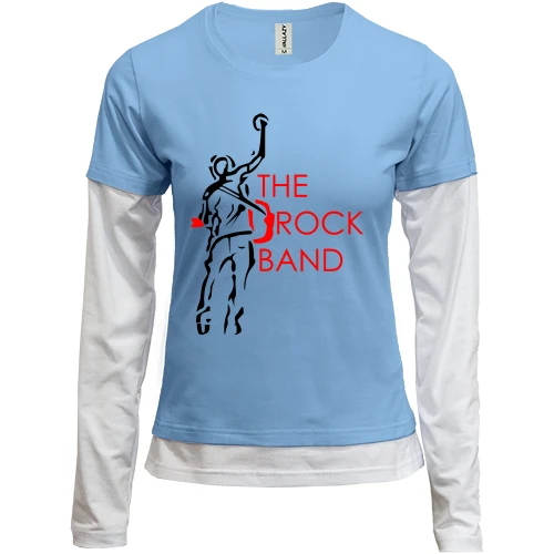 Женский лонгслив Комби, синий, The Rock Band