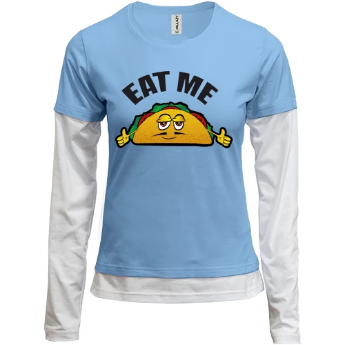 Женский лонгслив Комби EAT ME с мультяшным тако