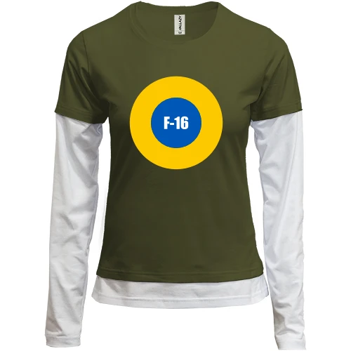 Жіночий лонгслів Комбі "Ukrainian air force F-16"