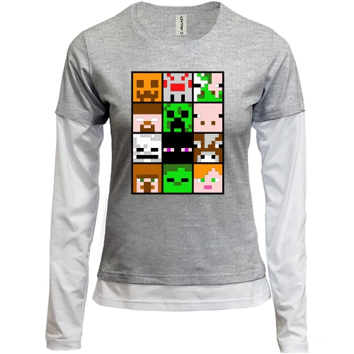 Женский лонгслив Комби Minecraft Creeper Patern