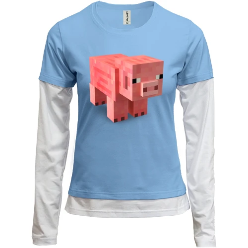 Женский лонгслив Комби Minecraft Pig