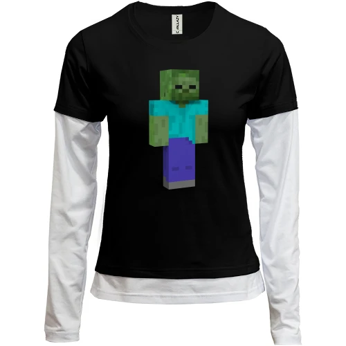 Женский лонгслив Комби Minecraft Зомби