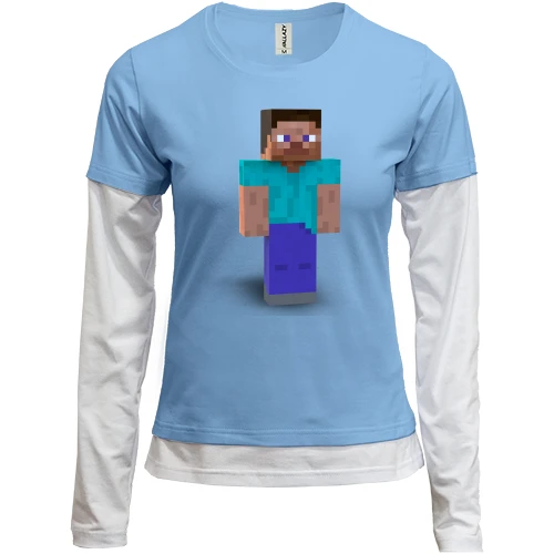 Женский лонгслив Комби Minecraft Стив (2)