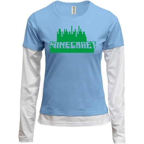 Женский лонгслив Комби Minecraft Green Logo
