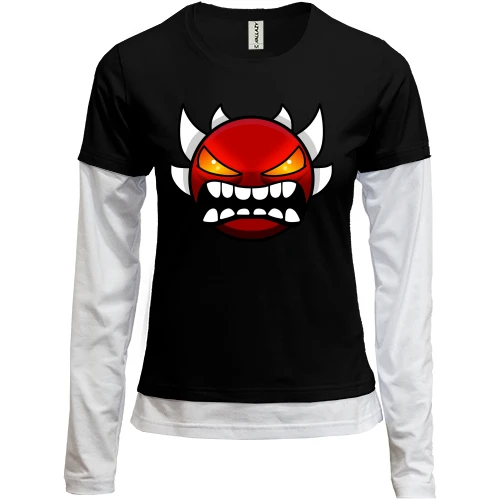 Женский лонгслив Комби Geometry Dash Extreme Demon