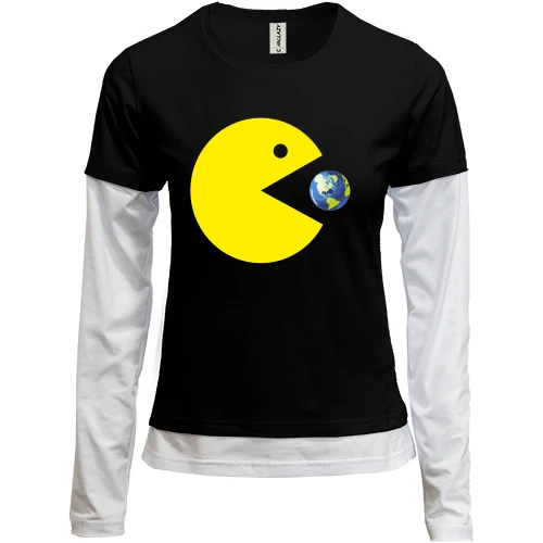 Женский лонгслив Комби Pacman