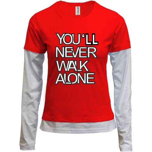 Женский лонгслив Комби You'll Never Walk Alone