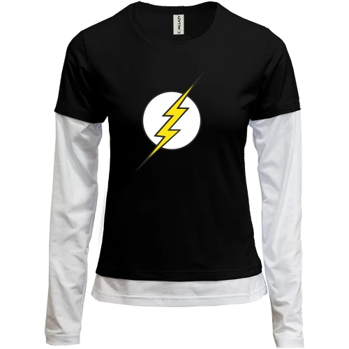 Женский лонгслив Комби, Черный, Шелдона Black Flash