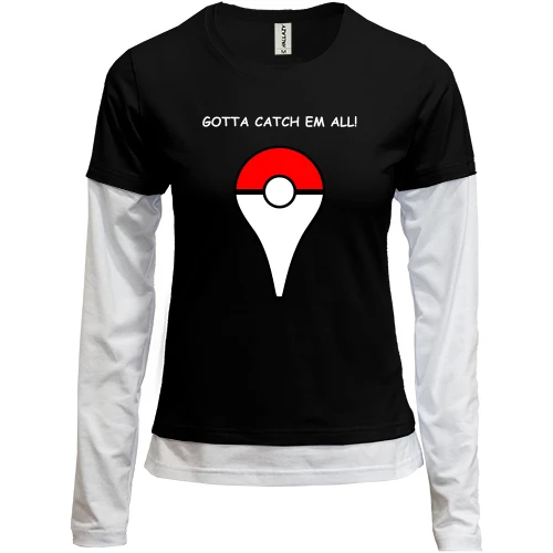 Женский лонгслив Комби Gotta catch em all