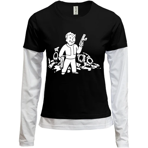 Жіночий лонгслів Комбі, Чорний, Fallout Vault Boy