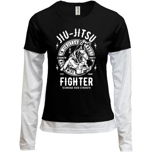 Женский лонгслив Комби, черный, Jiu-Jitsu Fught Champ