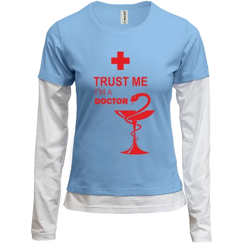 Женский лонгслив Комби Trust me, i am a doctor