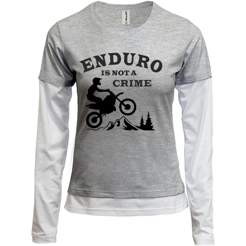 Женский лонгслив Комби, серый меланж, Эндуро (Enduro)