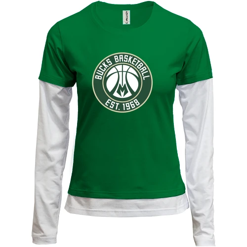 Женский лонгслив Комби, черный, Милуоки Бакс (Milwaukee Bucks)