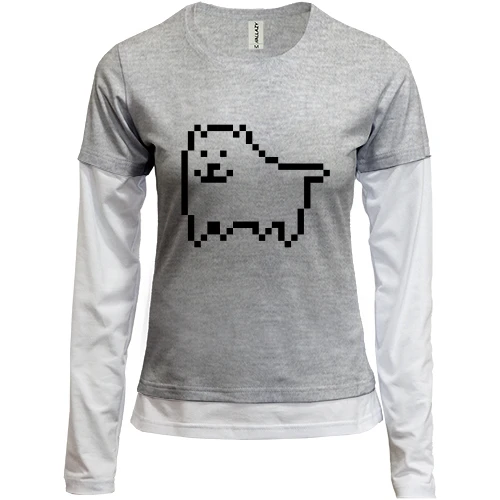 Женский лонгслив Комби Undertale game dog (2)
