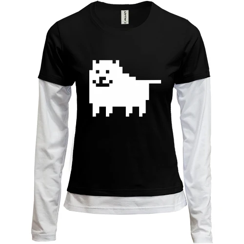 Женский лонгслив Комби Undertale game dog