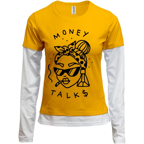Женский лонгслив Комби Money Talk