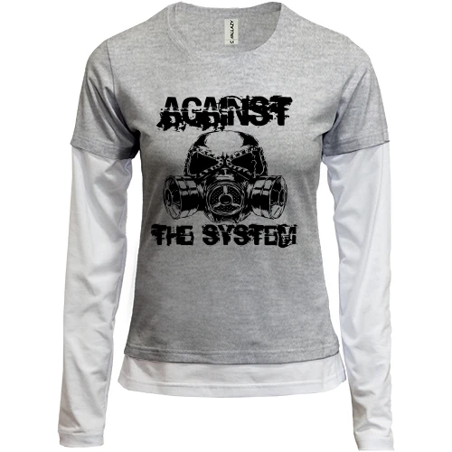 Женский лонгслив Комби, синий, Against The System