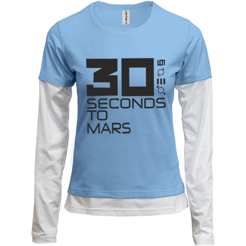 Женский лонгслив Комби с цифрой 30 и глифами 30 Seconds to Mars