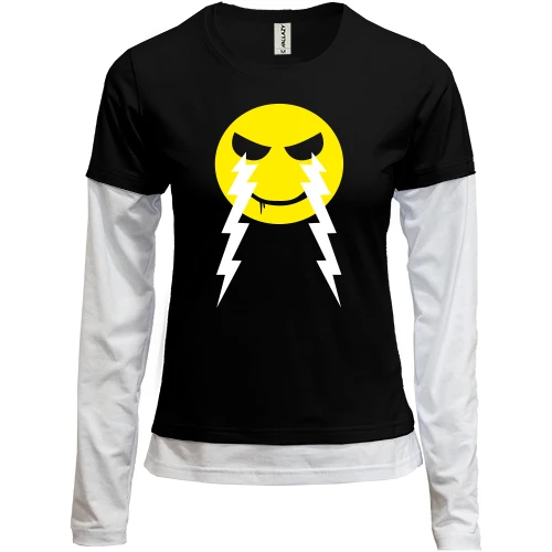 Женский лонгслив Комби SMILE or DIE