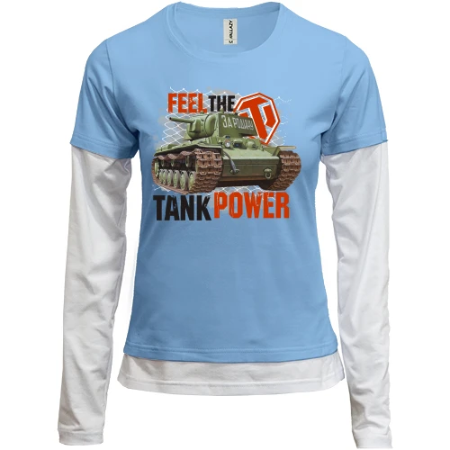 Женский лонгслив Комби WOT - Feel the tank power