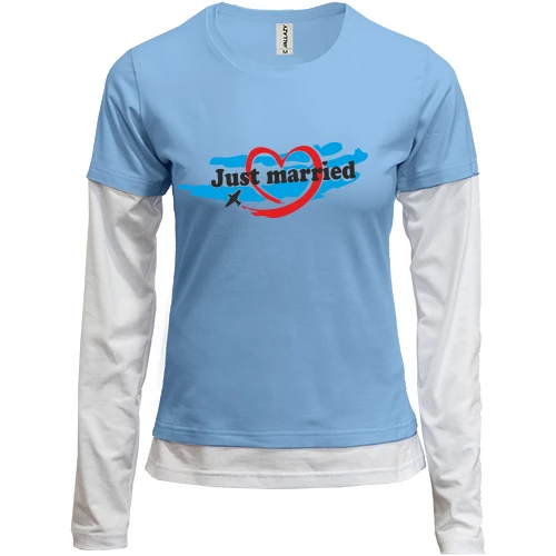 Женский лонгслив Комби Just married 2