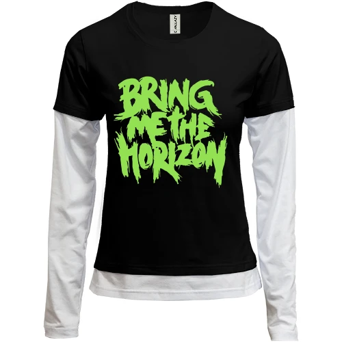 Женский лонгслив Комби Bring me the horizon green