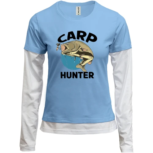Женский лонгслив Комби с карпом и приманкой «Carp Hunter»