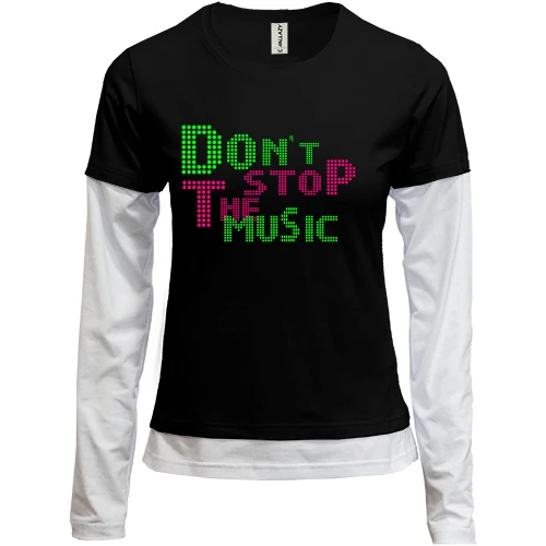 Женский лонгслив Комби Dont stop the music