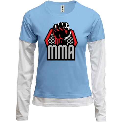 Женский лонгслив Комби, синий, MMA (Кулак)