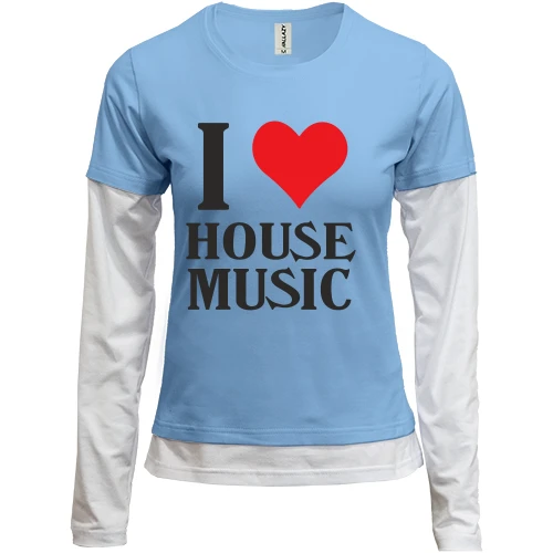 Женский лонгслив Комби I love house music