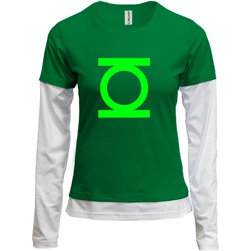 Женский лонгслив Комби, Черный, Green Lantern