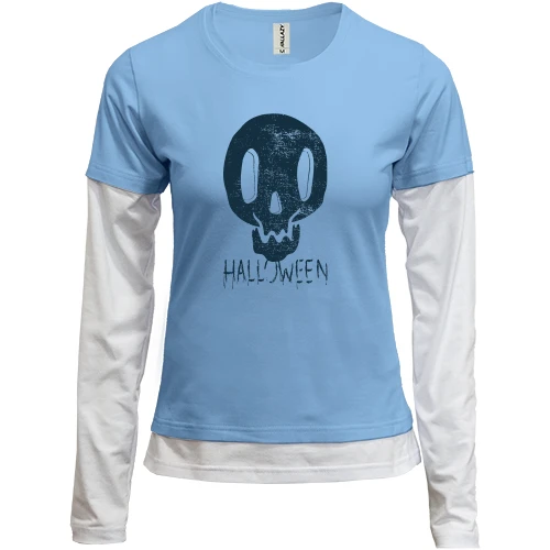 Женский лонгслив Комби Halloween Череп Арт