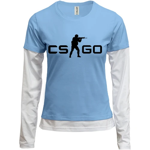 Женский лонгслив Комби с логотипом CS GO и бойцом